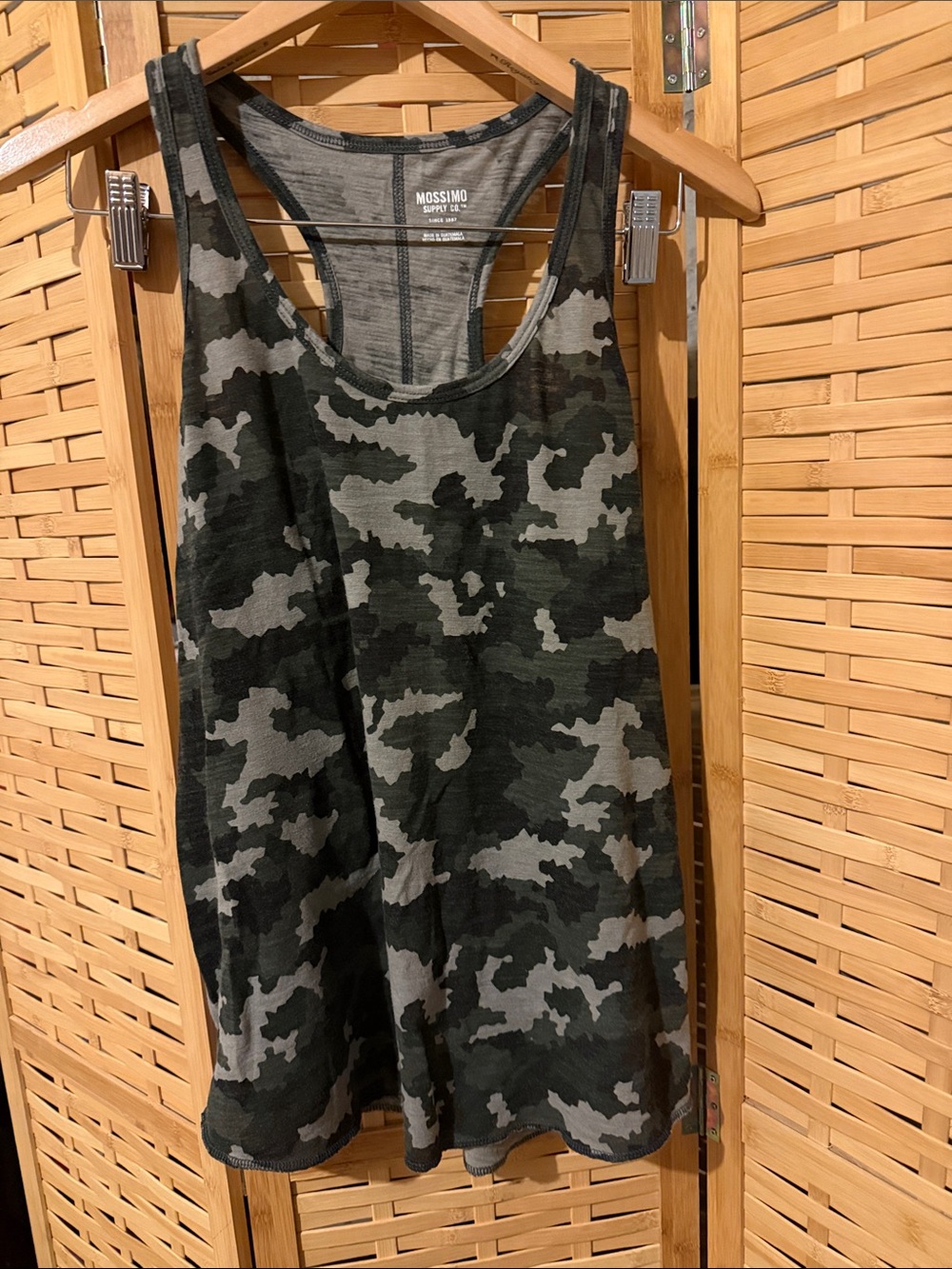 Mossimo Supply Co. Camo Racerback Tank in Olive, Gray & Black